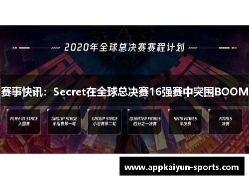 赛事快讯：Secret在全球总决赛16强赛中突围BOOM